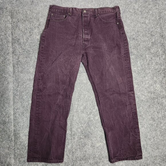 Levis 501 VTG Jeans Men 40x30 Red Denim Straight Leg Original‎ Fit 537303 L5155 - Picture 1 of 8